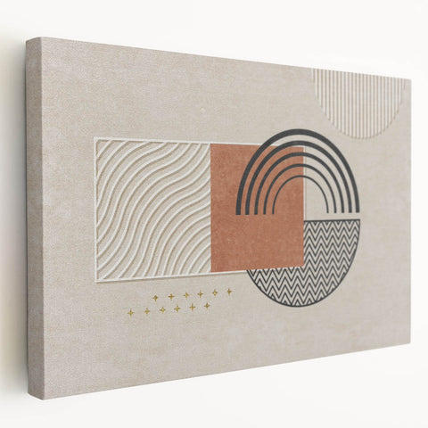 Abstract canvas wall art showcasing vibrant strokes and lines in a modern design, featuring bold colors and a stretched frame for stylish decor.