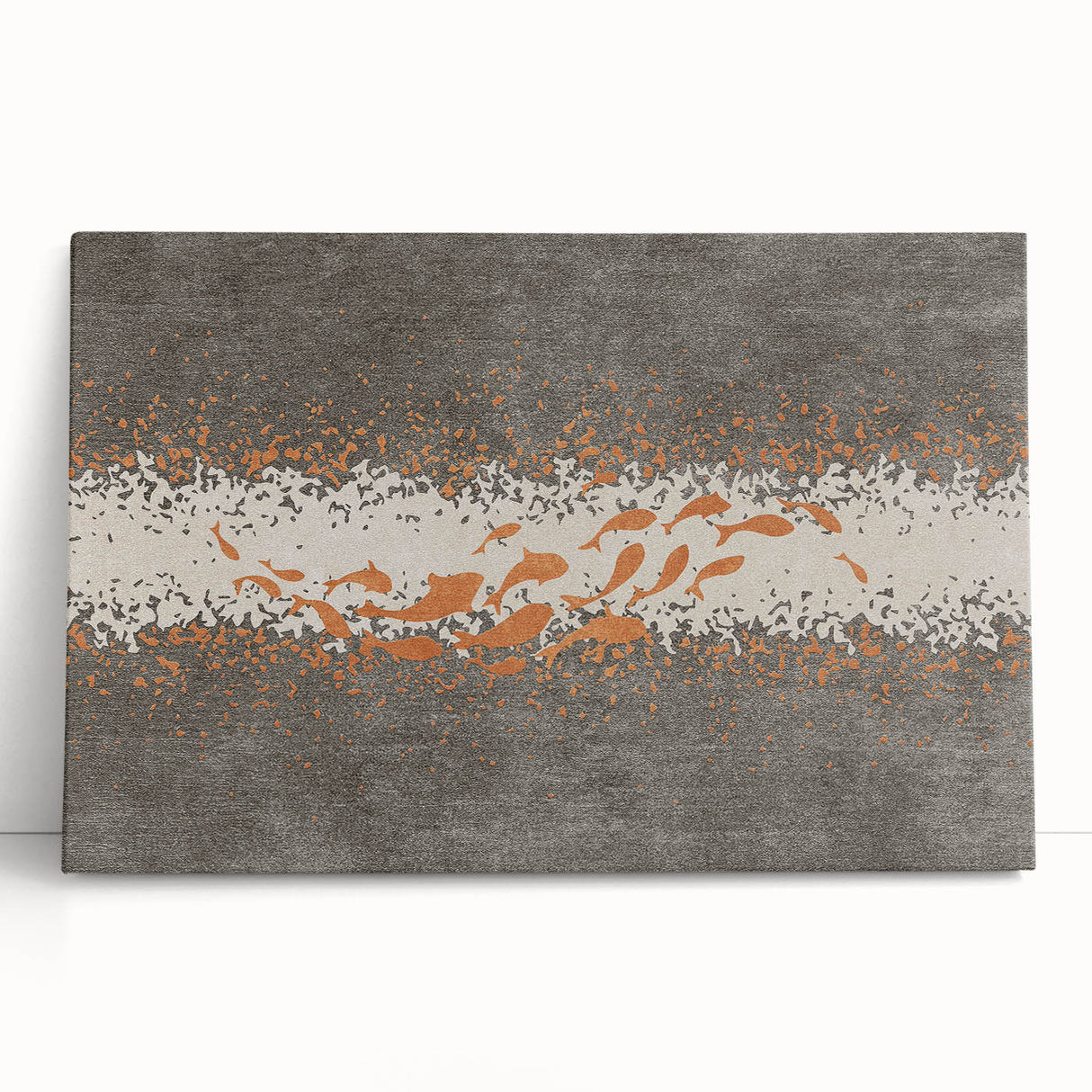 Abstract wall art design featuring colorful strokes and lines on stretched canvas, perfect for modern home decor and artistic ambiance.