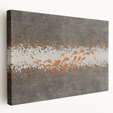 Abstract canvas wall art showcasing vibrant strokes and lines in bold colors, presented in a side view to emphasize its textured finish and modern design.