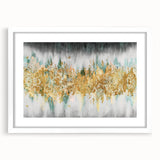 Abstract wall art featuring dynamic strokes and lines in soft pastel colors, elegantly displayed in a white frame with a mat for a modern decor aesthetic.