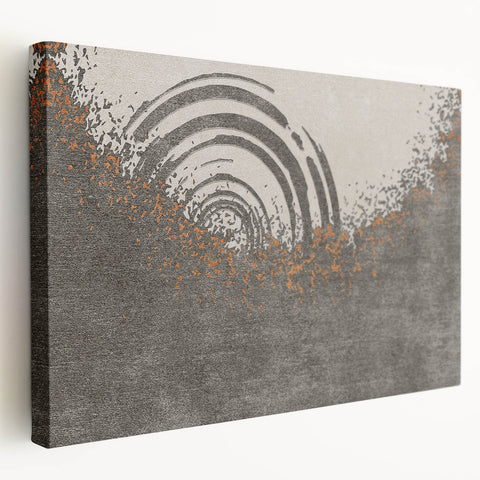 Abstract canvas wall art showcasing vibrant strokes and lines in a modern design, perfect for contemporary home decor, displayed in a side view.