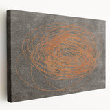 Abstract wall art featuring vibrant strokes and lines in a modern design, displayed in a side view on a stretched canvas, perfect for contemporary decor.