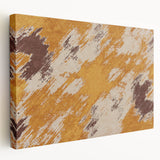 Stretched canvas wall art displaying a modern abstract design with colorful strokes and lines, perfect for contemporary home decor.