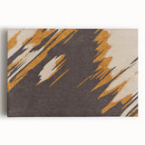 Abstract canvas wall art featuring vibrant strokes and lines in shades of blue, orange, and yellow, perfect for modern home decor.