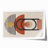 Abstract wall art print showcasing vibrant strokes and lines in blue, orange, and yellow tones, designed for modern home decor.