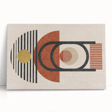 Abstract canvas wall art showcasing vibrant strokes and lines in bold hues, perfect for modern home decor, leaning against a wall.