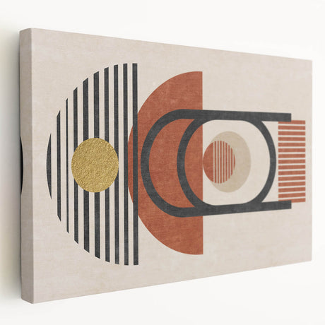 Abstract wall art featuring colorful strokes and lines on stretched canvas, showcasing a modern design perfect for contemporary decor.