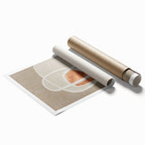 Abstract wall art print showcasing colorful strokes and lines in vibrant hues of blue, orange, and yellow, perfect for modern home decor.