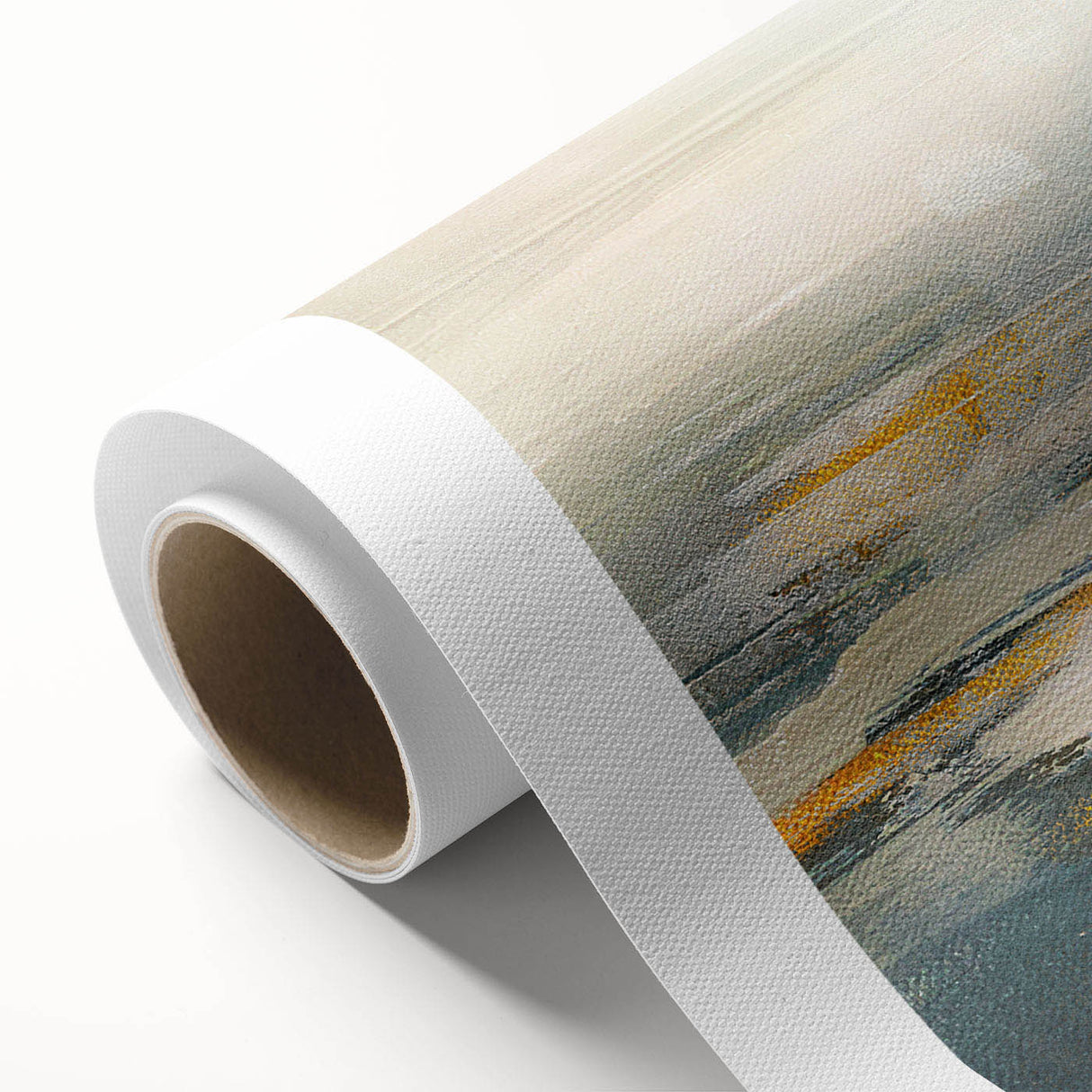Colorful abstract strokes and lines design on rolled canvas wall art, showcasing vibrant hues and modern artistic patterns for home decor.