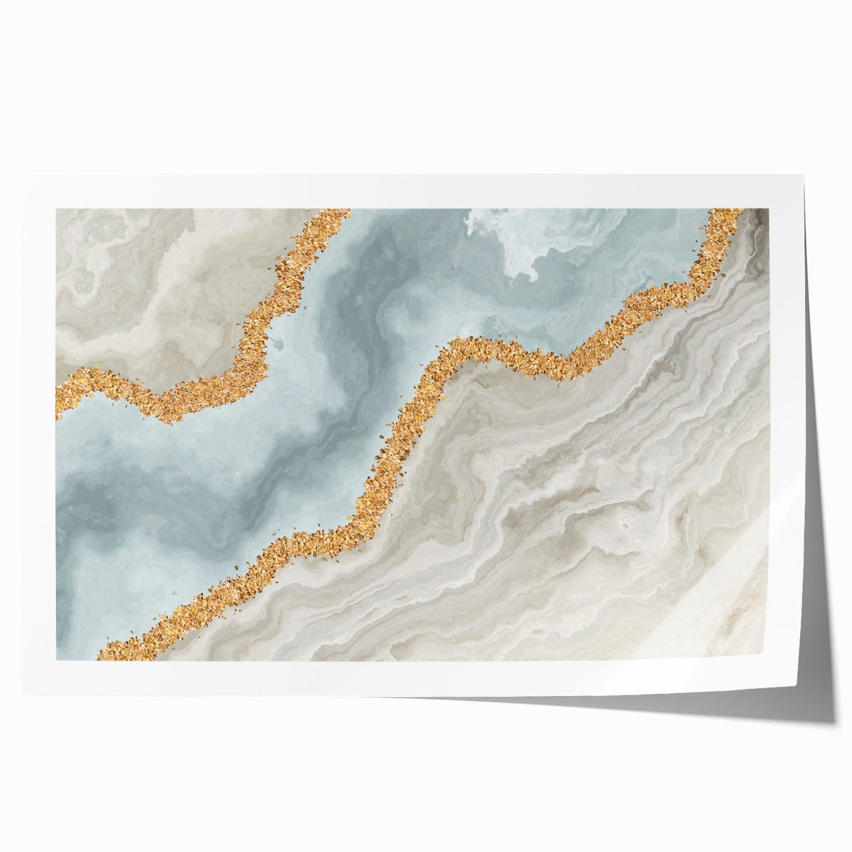 Abstract wall art print showcasing vibrant strokes and lines in bold colors, ideal for modern home decor, rolled for easy framing and display.