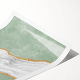 Abstract wall art print showcasing vibrant strokes and lines in shades of blue, orange, and yellow, perfect for modern home decor.