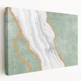 Abstract wall art design showcasing dynamic strokes and lines in vibrant colors, stretched on canvas for a modern home decor accent.