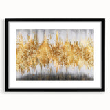 Framed wall art featuring an abstract design of colorful strokes and lines in a black frame, perfect for modern home decor.