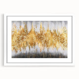 Abstract wall art featuring colorful strokes and lines in a modern design, framed with a sleek white mat for a contemporary aesthetic.