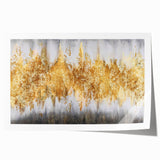 Abstract wall art print showcasing vibrant strokes and lines in a blend of blue, orange, and yellow hues, ideal for modern decor.