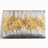 Abstract wall art featuring vibrant strokes and lines in a blend of blue, yellow, and pink hues, ideal for modern home decor.