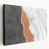 Abstract wall art canvas showcasing fluid strokes and lines in vibrant colors, elegantly stretched for display, perfect for modern decor.