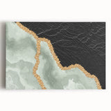 Abstract wall art canvas featuring vibrant strokes and lines in shades of blue, orange, and yellow, ideal for modern home decor.