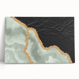 Abstract wall art design featuring colorful strokes and lines on a stretched canvas, leaning against a neutral backdrop, perfect for modern decor.