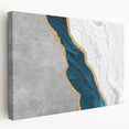Abstract wall art featuring vibrant strokes and lines in a modern design, printed on stretched canvas with a side view showcasing depth and texture.