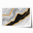 Abstract wall art print showcasing vibrant strokes and lines in shades of blue, orange, and yellow, ideal for modern home decor.
