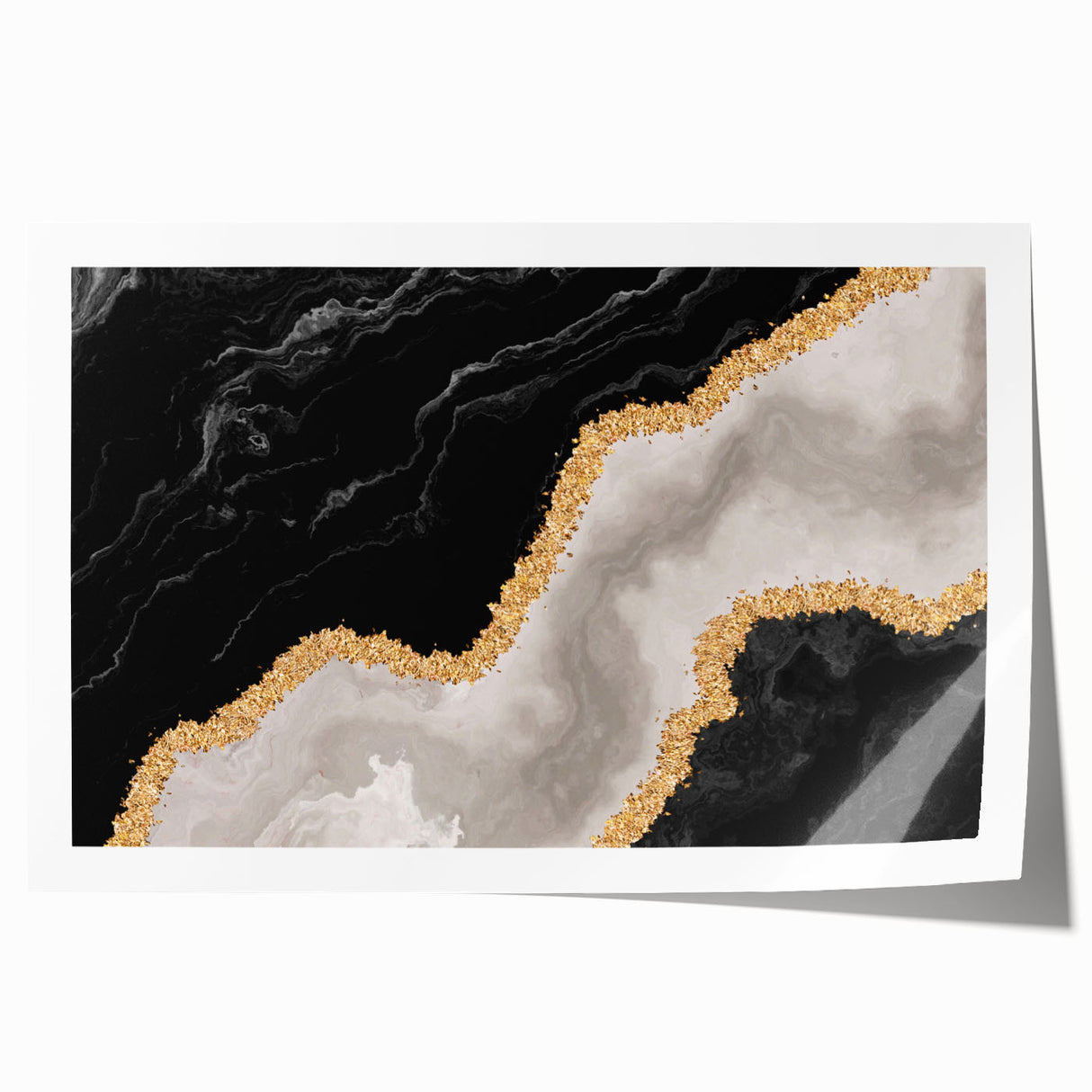 Colorful abstract strokes and lines design wall art print showcasing vibrant hues of blue, orange, and yellow, perfect for modern decor.
