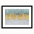 Abstract wall art featuring colorful strokes and lines in a modern design, framed in black with a white mat for a stylish gallery look.