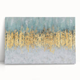 Abstract wall art design featuring colorful strokes and lines on stretched canvas, ideal for modern home decor and artistic interior styling.