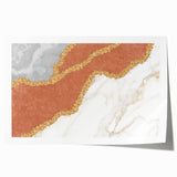 Abstract wall art print showcasing vibrant strokes and lines in a blend of blue, orange, and yellow hues, perfect for modern home decor.