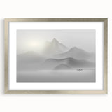 Framed abstract wall art design showcasing dynamic strokes and lines in a silver frame, perfect for modern home decor accents.