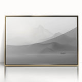 Framed abstract wall art featuring dynamic gold and black strokes on a white background, perfect for modern home decor accents.