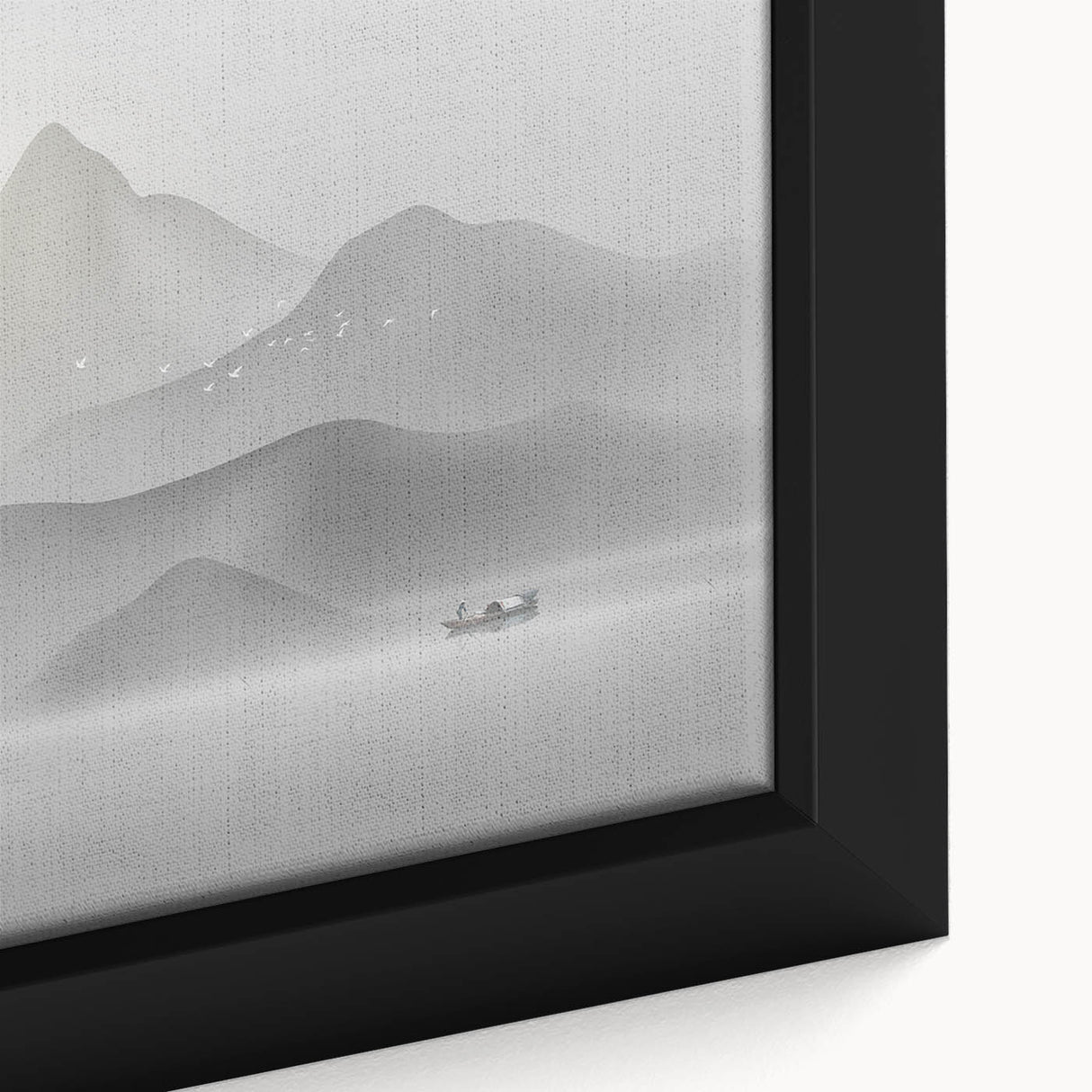 Close-up of abstract strokes and lines wall art design in a framed canvas, showcasing vibrant colors and intricate texture for modern decor.