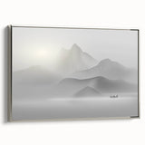 Framed wall art showcasing abstract strokes and lines in silver hues, designed for modern decor, enhancing any living space with elegance.