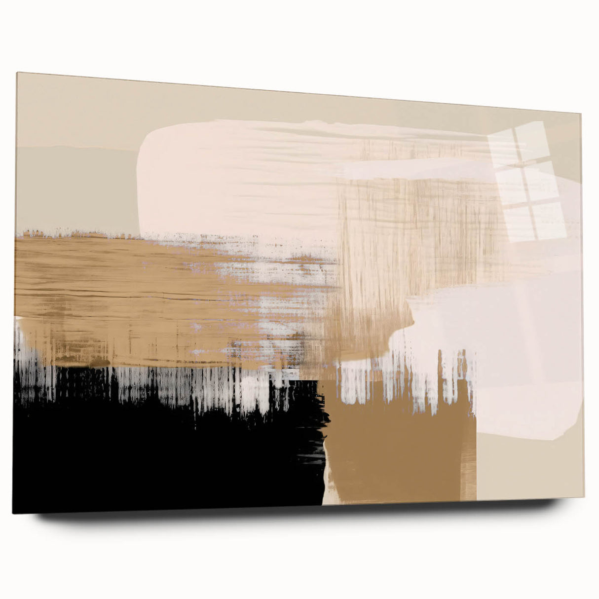 Abstract wall art featuring vibrant strokes and lines in various colors, displayed in acrylic glass, showcasing a modern artistic design perfect for contemporary decor.