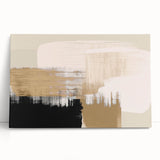 Abstract wall art design featuring vibrant strokes and lines in a mix of blue, orange, and yellow hues, stretched on canvas, perfect for modern decor.