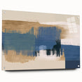 Abstract wall art design showcasing colorful strokes and lines on acrylic glass, elegantly displayed with pins, perfect for modern decor.