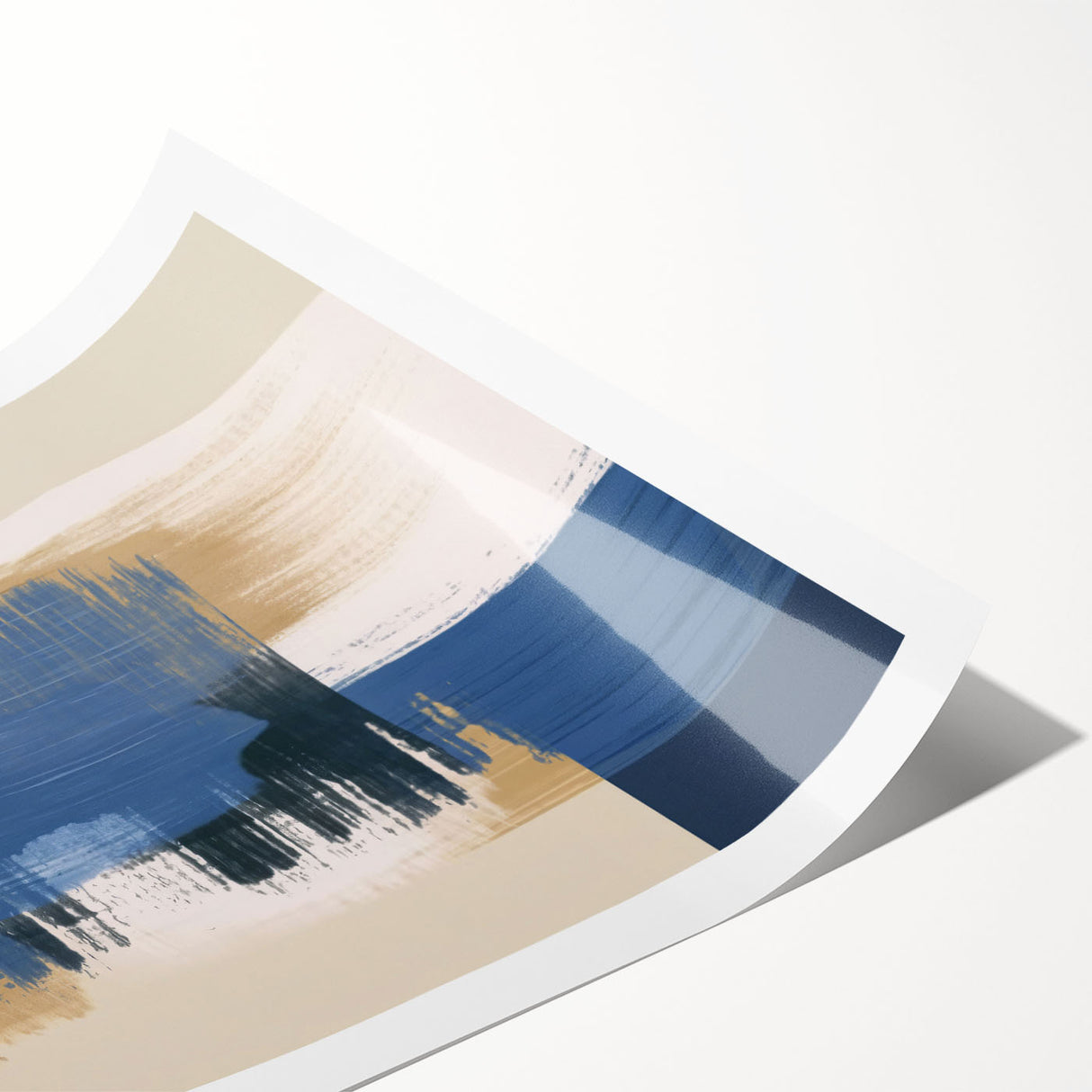 Abstract wall art print showcasing vibrant strokes and lines in a modern design, perfect for contemporary decor and framing.
