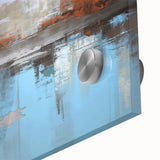 Abstract wall art featuring vibrant strokes and dynamic lines in a colorful acrylic design, perfect for modern home decor or office spaces.