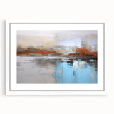 Abstract strokes and lines design wall art featuring a contemporary white frame and mat, perfect for modern home decor and gallery walls.