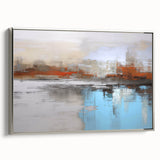 Framed abstract canvas wall art showcasing dynamic strokes and lines in silver tones, perfect for modern home decor and art lovers.