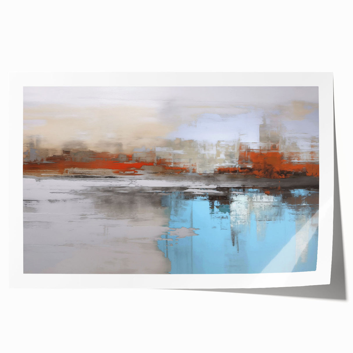 Colorful abstract strokes and lines wall art print showcasing vibrant hues perfect for modern decor, rolled for easy framing and display.