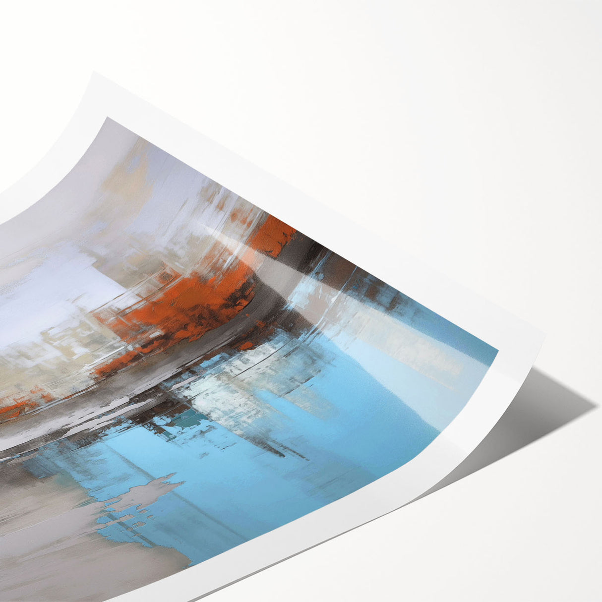 Abstract wall art print showcasing vibrant strokes and lines in a modern design, perfect for contemporary home decor and artistic spaces.