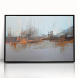 Framed abstract wall art showcasing dynamic strokes and lines in black and white, perfect for modern home decor or office spaces.