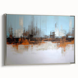 Framed abstract wall art showcasing dynamic strokes and lines in silver tones, perfect for modern home decor and artistic styling.