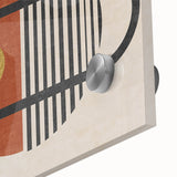 Close-up of an abstract strokes and lines wall art piece on acrylic glass, showcasing vibrant colors and fluid designs, ideal for modern decor.