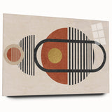 Abstract wall art featuring colorful strokes and lines on acrylic glass, showcasing a modern design perfect for contemporary home decor.