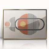 Framed abstract wall art design featuring gold strokes and lines on a textured background, perfect for modern home decor enhancement.