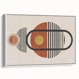 Framed abstract wall art showcasing colorful strokes and lines on a white canvas, perfect for modern home decor or office space enhancement.