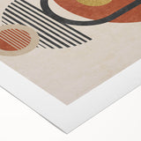 Abstract canvas wall art showcasing vibrant strokes and lines in shades of blue, orange, and yellow, ideal for modern home decor settings.