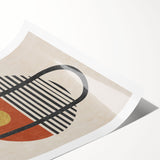 Abstract wall art print showcasing vibrant strokes and lines in a mix of blue, yellow, and pink hues, perfect for modern decor.